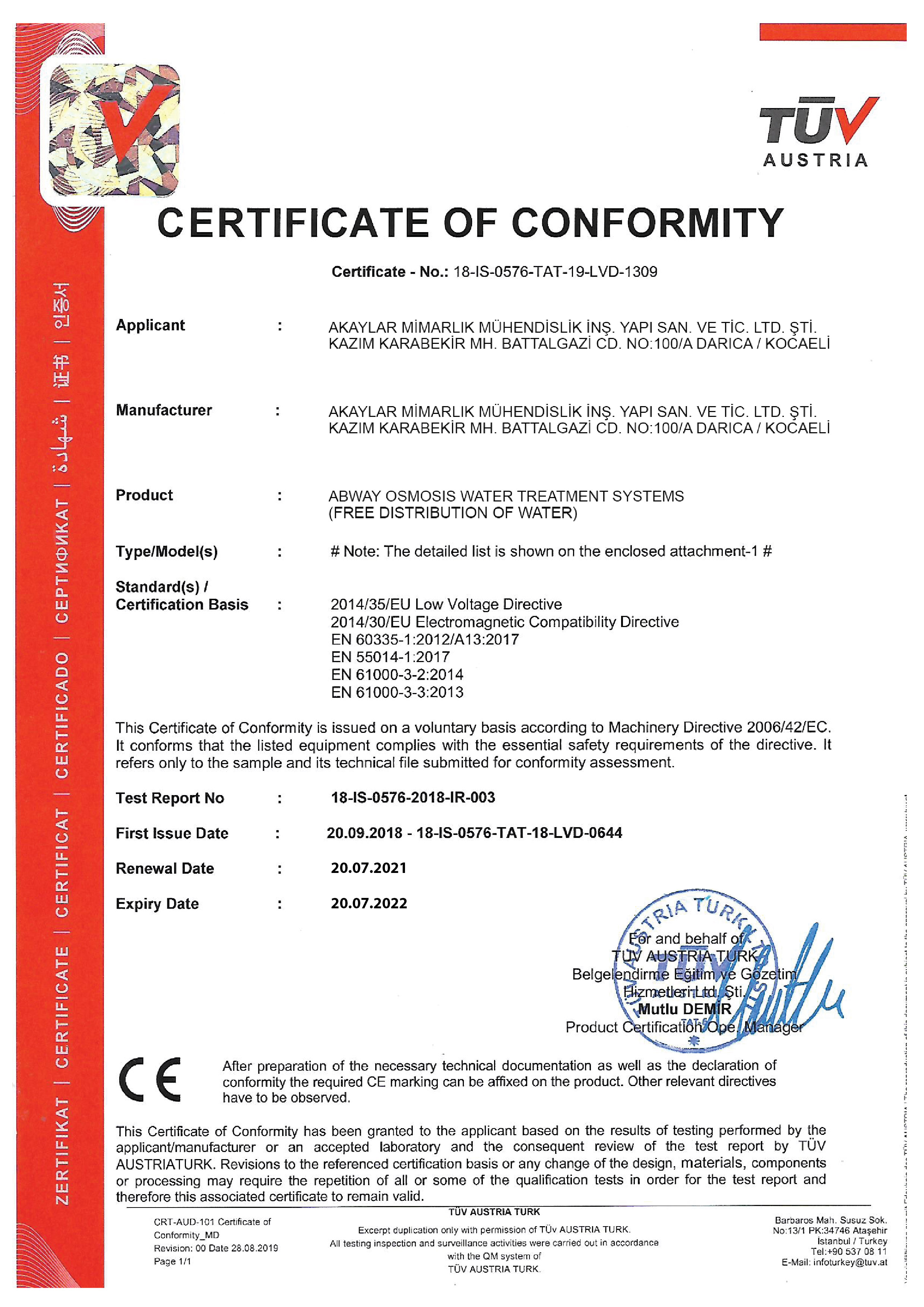 Marmara Arıtma sertifika 3